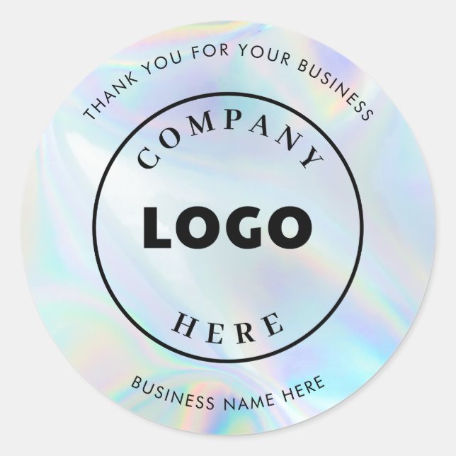 Modern Business Logo Holographic Custom Runder Aufkleber (Vorderseite)