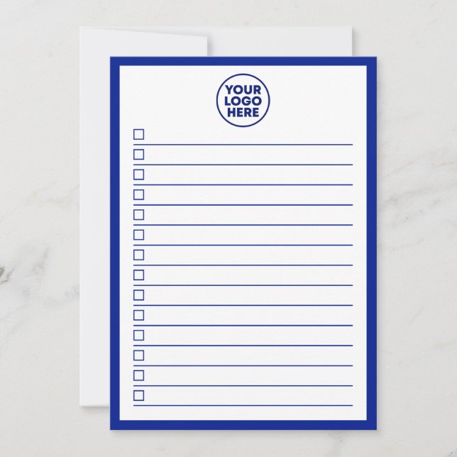 Modern Business Logo Navy Blue To Do List Einladung (Vorderseite)