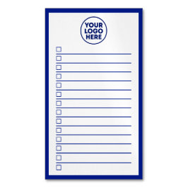 Modern Business Logo Navy Blue To Do List Magnetische Visitenkarte