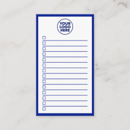 Modern Business Logo Navy Blue To Do List Visitenkarte