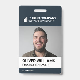 Modern Business Logo Photo Employee ID Badge Ausweis