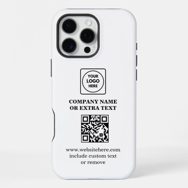 Modern Business Logo QR Code Promo iphone case Hülle (Rückseite)