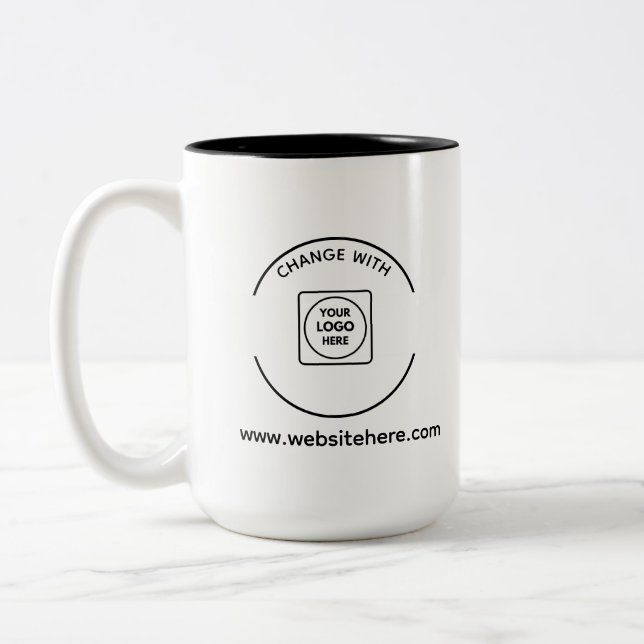 Modern Business Logo Website Two Tone Mug Zweifarbige Tasse (Links)