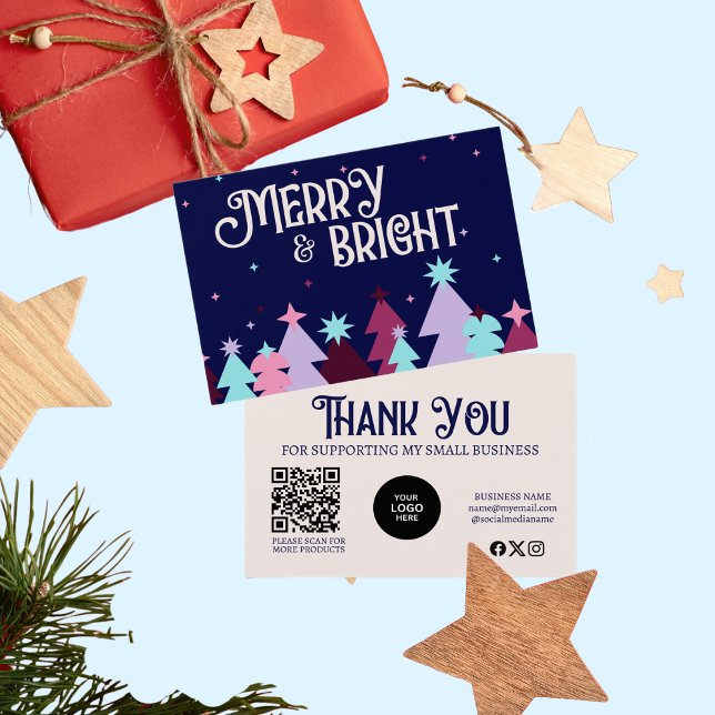 Modern Business Merry Bright Dankeschön Card (Von Creator hochgeladen)