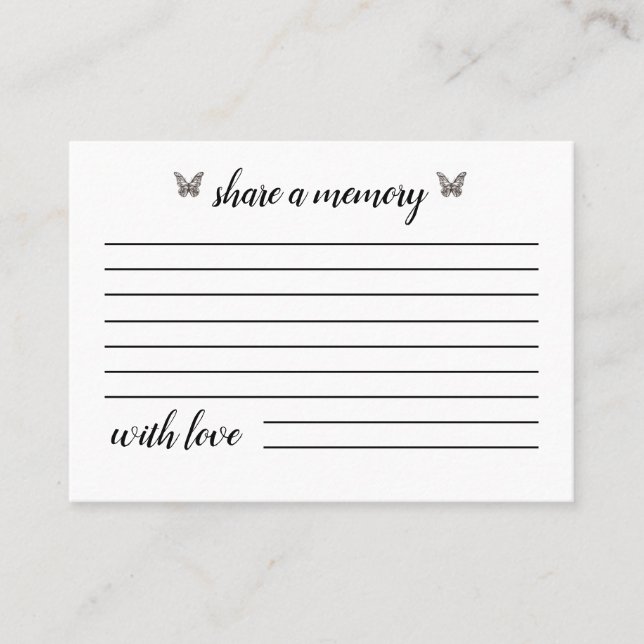 Modern Butterfly | Speicherkarten freigeben Visitenkarte (Vorderseite)