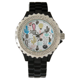 Modern Cactus Geometric Muster Armbanduhr