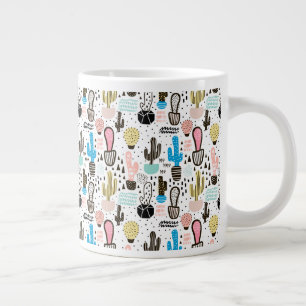 Modern Cactus Geometric Muster Jumbo-Tasse