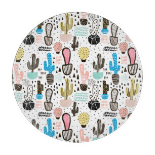 Modern Cactus Geometric Muster Schneidebrett