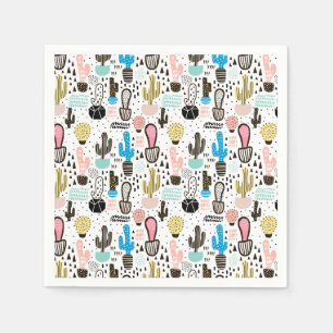 Modern Cactus Geometric Muster Serviette