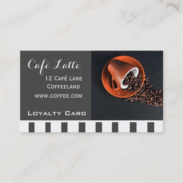 Modern Café Loyalty Card für Kaffee Visitenkarte (Vorderseite)