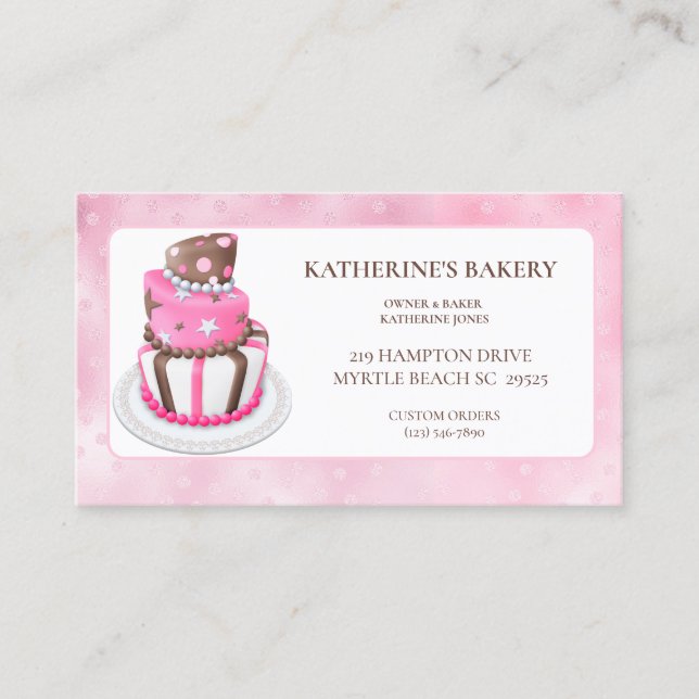 Modern Cake Bakery Business Cards Visitenkarte (Vorderseite)