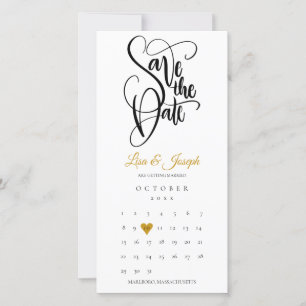 Modern Calendar Gold Liebe Herz Save The Date