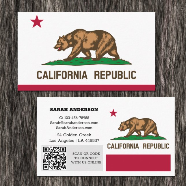 Modern California Business Card, Flag / USA Visitenkarte (Von Creator hochgeladen)