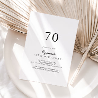 Modern Calligraphy 70. Geburtstagsparty Einladung