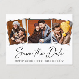 Modern Calligraphy Ink Save the Date 3 Foto Postkarte