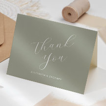 Modern Calligraphy Sage Green Wedding Vielen Dank