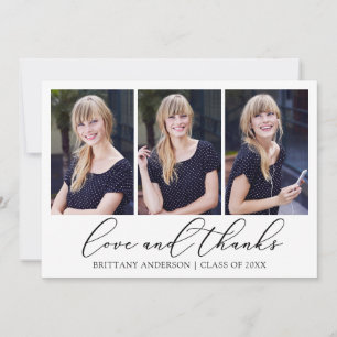 Modern Calligraphy Script 3 Foto Abschluss Dankeskarte