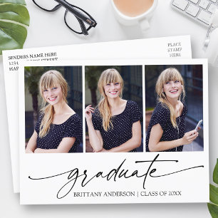 Modern Calligraphy Script 3 Foto Abschluss Postkarte