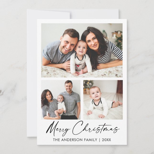 Modern Calligraphy Script 3 Fotos Weihnachten (Vorderseite)