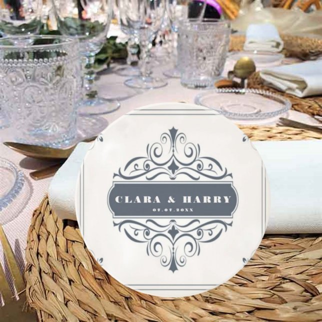 Modern calligraphy vintage floral wedding  getränkeuntersetzer (Von Creator hochgeladen)