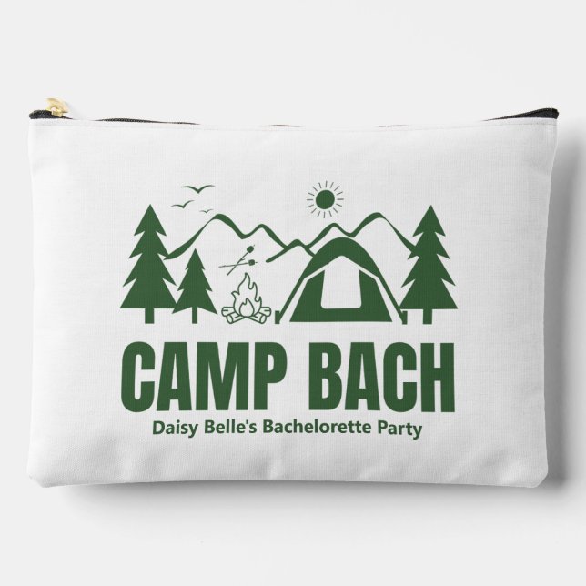Modern Camp Bachelorette Green Zubehörtasche (Vorderseite)