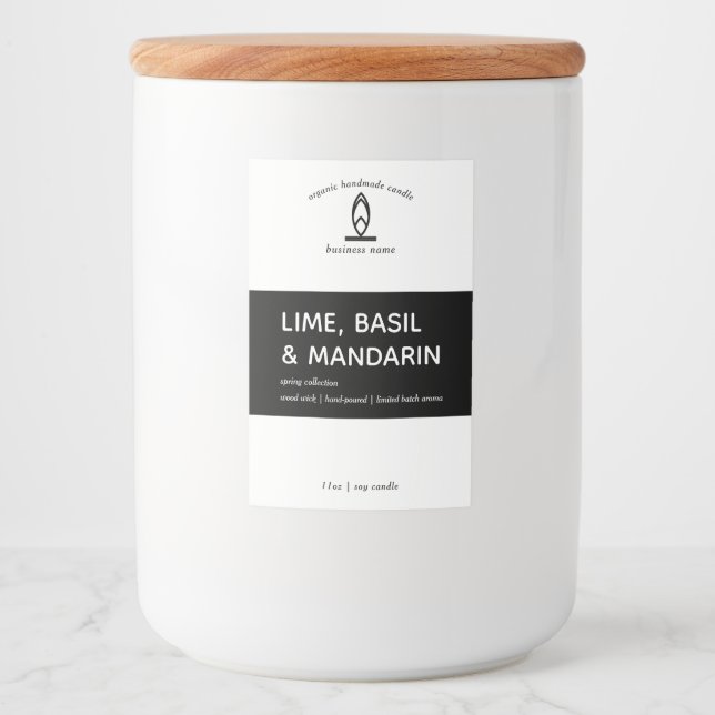 Modern Candle Label Lebensmitteletikett (Vorderseite)