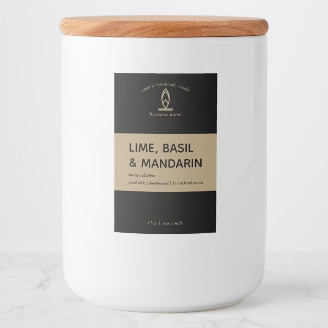 Modern Candle Label Lebensmitteletikett (Vorderseite)