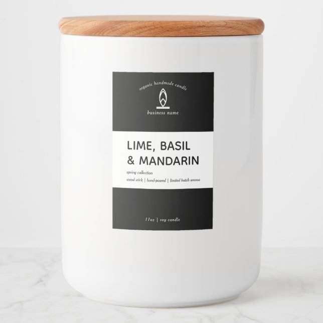Modern Candle Label Lebensmitteletikett (Vorderseite)