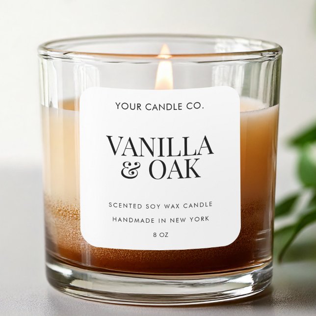 Modern Candle Label Quadratischer Aufkleber (Von Creator hochgeladen)