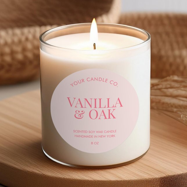 Modern Candle Label Runder Aufkleber (Von Creator hochgeladen)