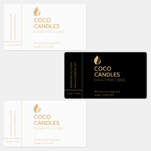 Modern Candle Logo Label Etiketten