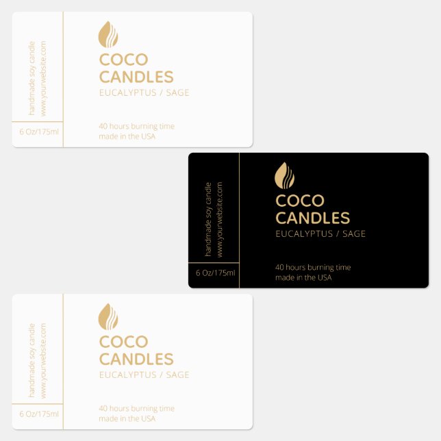 Modern Candle Logo Label Etiketten (Gruppe)