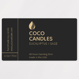 Modern Candle Logo Label   Etiketten