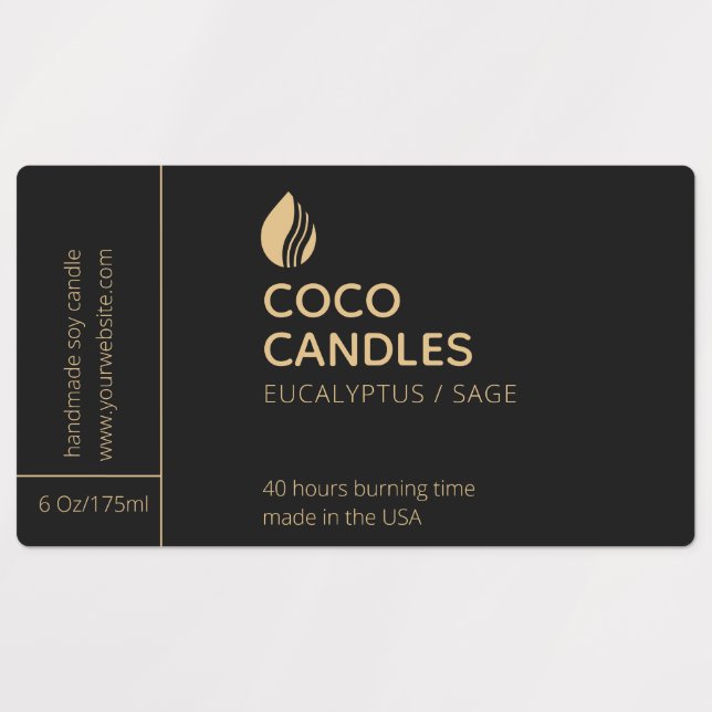 Modern Candle Logo Label Etiketten (Design 1)