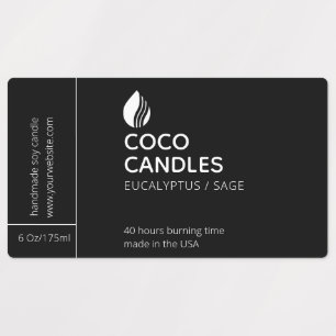 Modern Candle Logo Label Etiketten