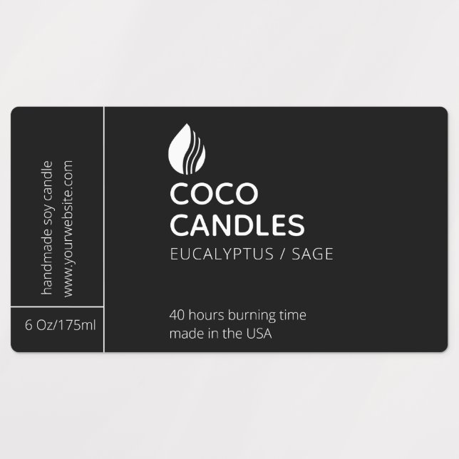 Modern Candle Logo Label Etiketten (Design 1)