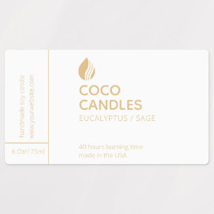 Modern Candle Logo Label Etiketten