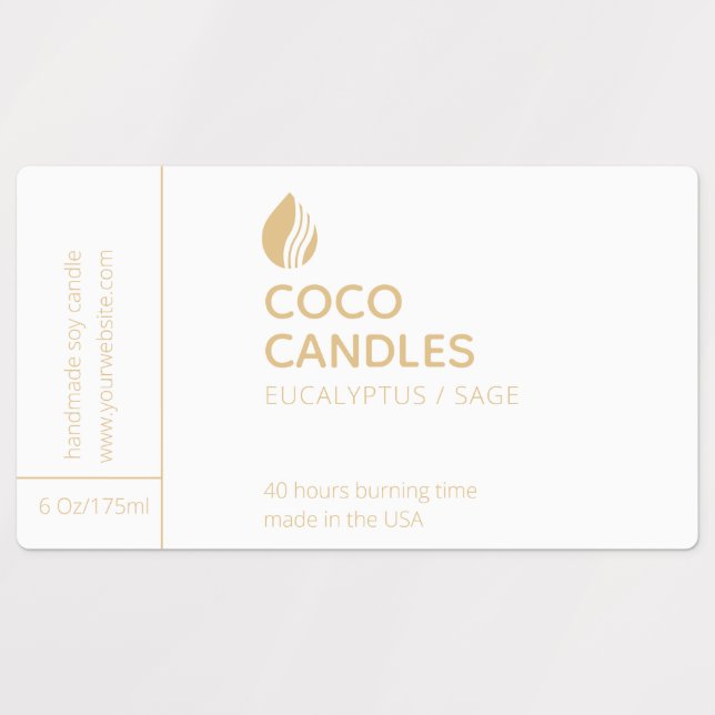 Modern Candle Logo Label Etiketten (Design 1)