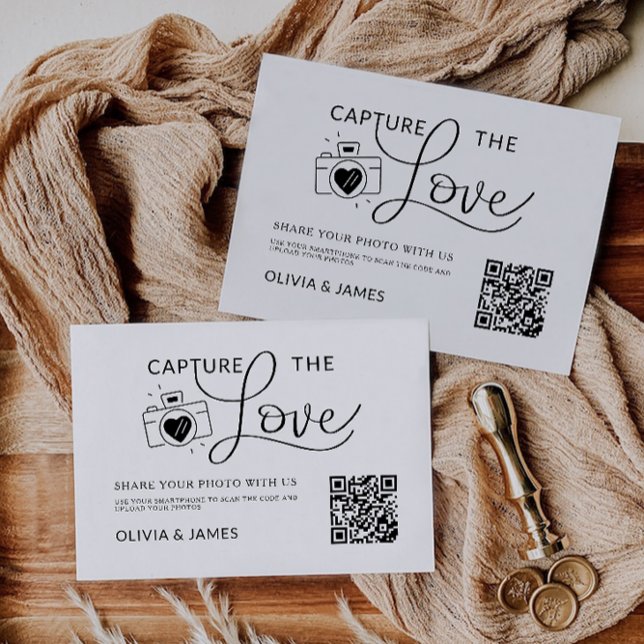 Modern Capture the Liebe Card Template, QR Code (Modern Capture The Love Card Template, QR Code)