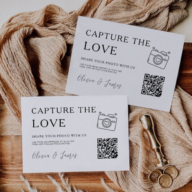 Modern Capture the Liebe Card Template, QR Code (Modern Capture The Love Card Template, QR Code)