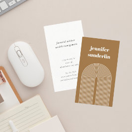 Modern Caramel Orange Geometric Arch Visitenkarte