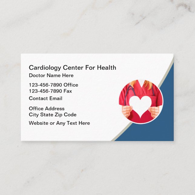 Modern Cardiologist Cardiovascular Business Cards Visitenkarte (Vorderseite)