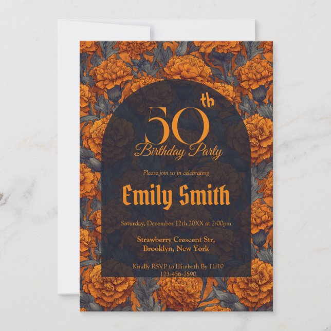 Modern Carnation Inspired Nature-Inspired Parties Einladung (Vorderseite)