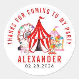 Modern Carnival Circus Festival - Kinder zum Gebur Runder Aufkleber