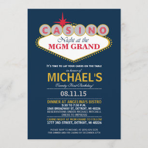 Modern Casino Dinner Party Geburtstag einladen Einladung