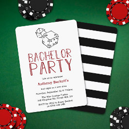 Modern Casino Night Bachelor Party Einladung