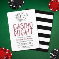Modern Casino Night Birthday Party Einladung