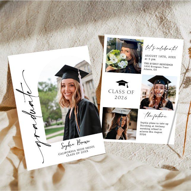 Modern Casual Photo Graduation Party Invitation Einladung (Von Creator hochgeladen)