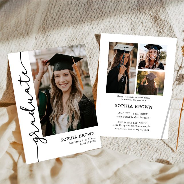 Modern Casual Photo Graduation Party Invitation Einladung (Von Creator hochgeladen)