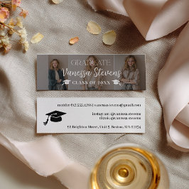 Modern Casual  Simple3 photos name card graduation Mini Visitenkarte